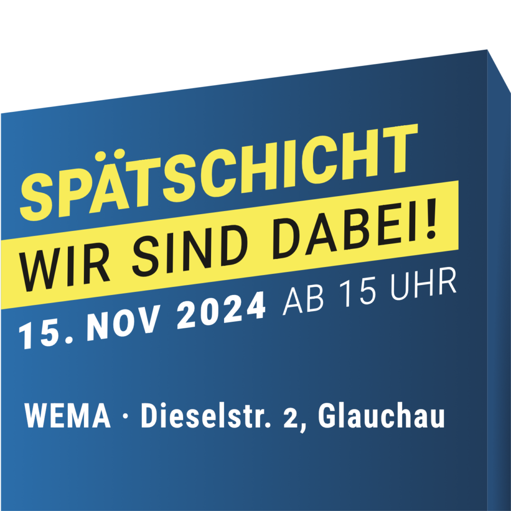 Am 15. November 2024 öffnet die WEMA wieder ihre Türen für interessierte Besucher zur ›Spätschicht‹. Melden Sie sich jetzt zu einer der drei Führungen an.